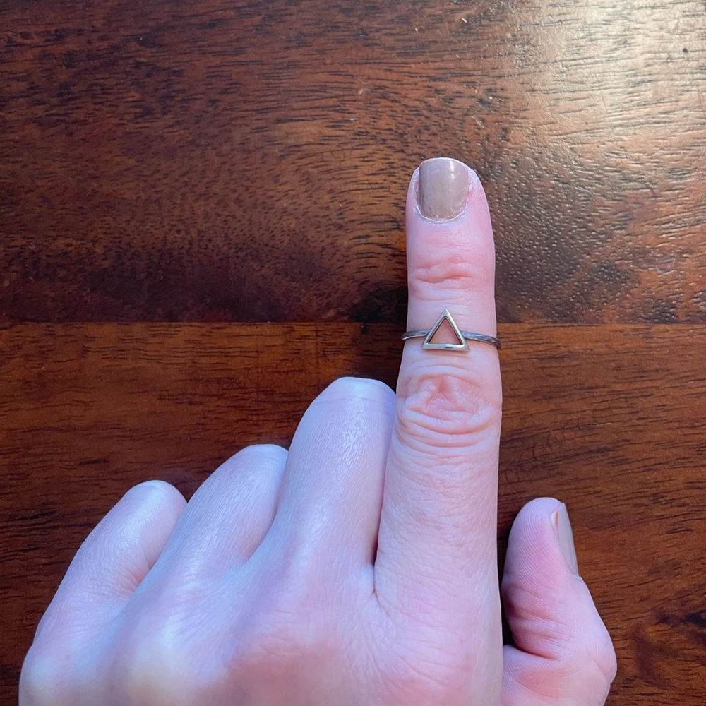 Pinky, knuckle, toe adjustable sterling silver 925 ring triangle